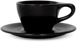 notNeutral LINO Porcelain Cup & Saucer (Black) (2, 8 oz)