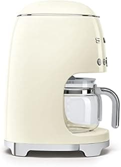 Smeg DCF02CRUK Drip Coffee Machine, Auto-Start Mode, Reuseable Filter, Digital Display, Anti-Drip System, Aroma Intensity Option, 1.4 Litre Tank, Cream