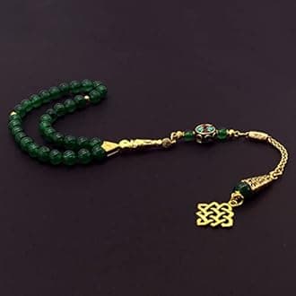 Green Jade Stone (8 mm-33 Beads) Prayer Beads