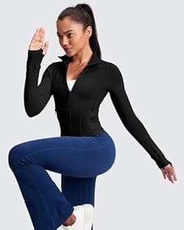 QUEENIEKE ButterNatural Running Jackets for Women - Zip Up Athletic Workout Jackets Slim Fit Track Jacket with Mesh Panel