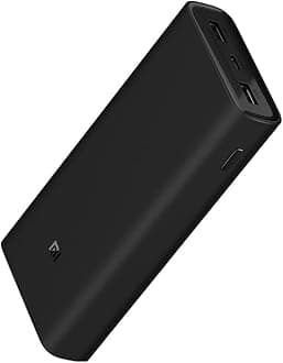 Xiaomi Mi 50w Power Bank 20000 mAh, Portable Charger Type-C Output and Inputs and 2 USB Outputs, Portable Charger Supports Charging of Laptops, Black