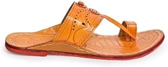 COUNTLESS STEPS Kolhapuri chappal for men| kolhapuri slippers for men| kolapuri chapal men| leather slippers for men| leather chappal for men-E-PARENT A13