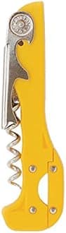 Boomerang Two-Step Corkscrew Wine Opener with Built-In Foil Cutter and Bottle Opener - Yellow