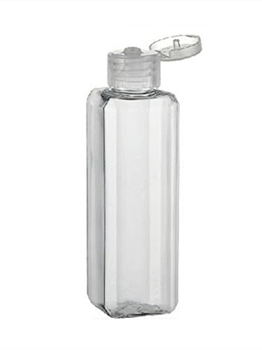 20×100ml DIY clear square pet plastic bottle, 100ML Pet bottle with plastic cap, 100cc cream bottle (Clear Screw Cap)
