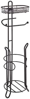 SunnyPoint Bathroom Heavyweight Toilet Tissue Paper Roll Storage Holder Stand with Reserve and Shelve, The Reserve Area Has Enough Space to Store Mega Rolls. (ORB)