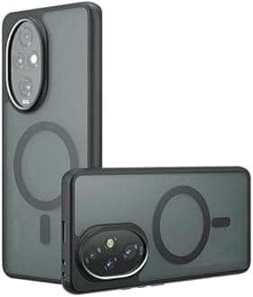 Lucyliy Compatible with Honor 200 Pro Phone Case Cover Lens Protection Built-in Magnetic Anti-Shock Matte Texture Black