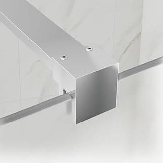 AQUARA 1000 x 1900mm Shower Screen, Walk-in Shower Glass Panel with Support Bar – Reversible. Chrome Wet Room Shower Screen with 8mm Easy Clean Frosted Toughened Glass