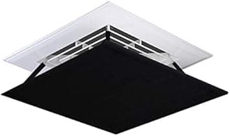 Liveinu Canvas Air Deflector Adjustable Reusable Heat and Air Deflector for Drop Ceiling Vents RV, Home HVAC, AC and Ceiling Registers Air Conditioner Deflector Black 17.5"x17.5" Inch