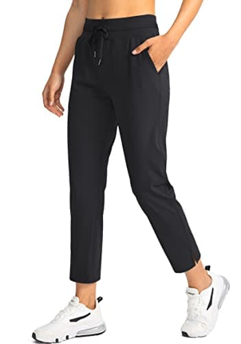 Soothfeel Women's Pants with 4 Pockets 7/8 Stretch High Waisted Sweatpants Travel Athletic Work Golf Pants for Women