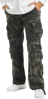 Brandit Authentic Cargo Pants for Men - Extra Long Drawstring, Rear and Cargo Pockets, and Belt and Hanging Loops