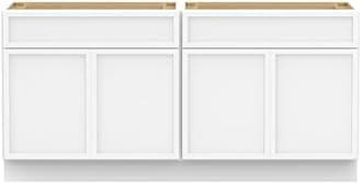 Vanity Art 66 Inch Bathroom Vanity Base Cabinet Double Sink Top (Without Sink), Soft Closing Door, Storage Unassembled Cabinet, White, 2ea 33 Inch Cabinet Combo