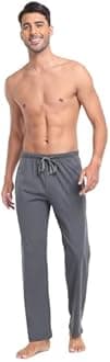 EA'S SECRET Men's 100% Cotton Pajama Bottoms Stretch Waist Soft Drawstring Sleep Lounge Pj Pants with Pockets