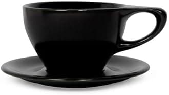 notNeutral LINO Porcelain Cup & Saucer (Large Latte, Black, 1)