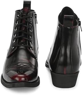 Delize Men’s Vegan Leather, Cuban Heeled, Cowboy Ankle Derby Boots 63658