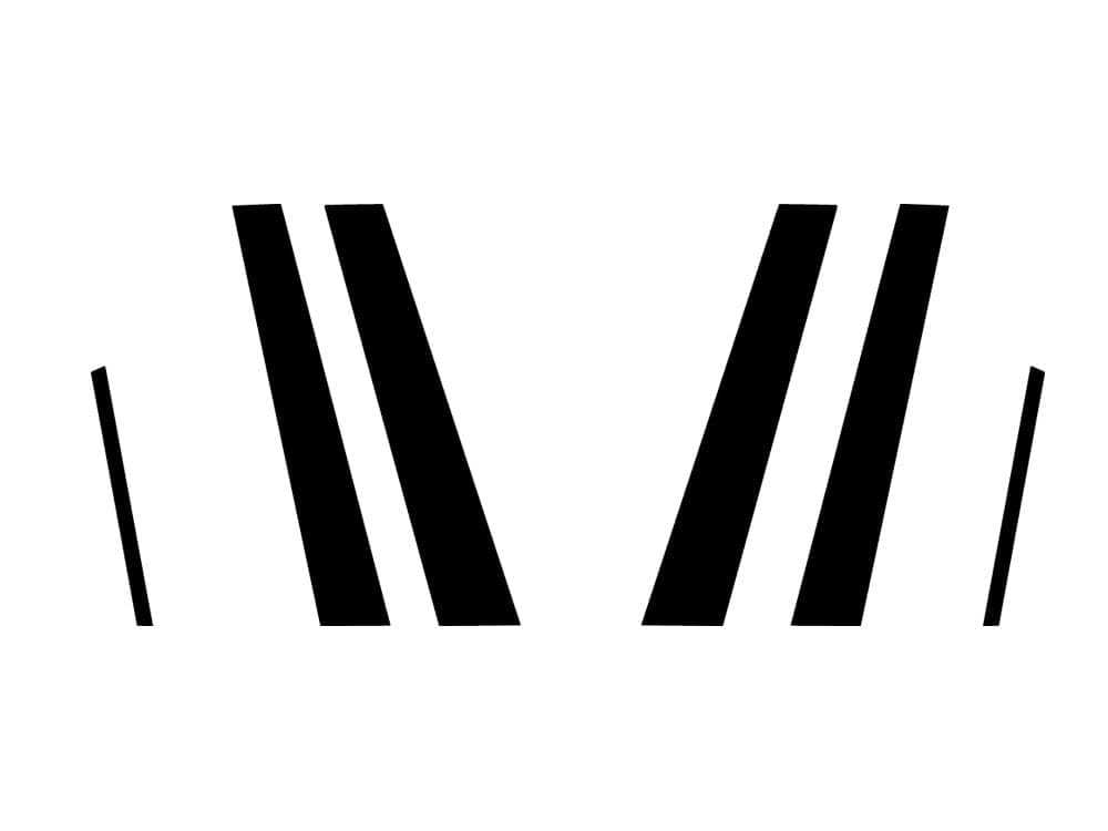 Pillar Post Pre Cut Window Trim Kits in Gloss Black Compatible with Honda Civic 2006-2011 Sedan - Adhesive Backs