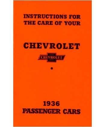 1936 CHEVROLET Full Line Owners Manual User Guide