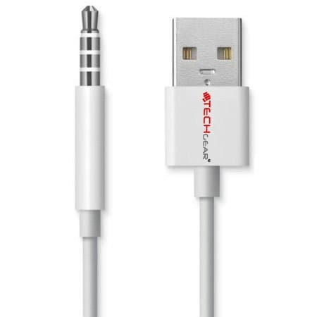 TECHGEAR High Quality, USB Data Sync & Charging Cable Lead Compatible with Apple iPod Shuffle and Shuffle Clip 3rd Gen and 4the Gen