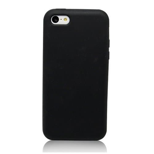 Plain Soft Silicone Rubber Skin Cover Case For iPhone 5C (Black)