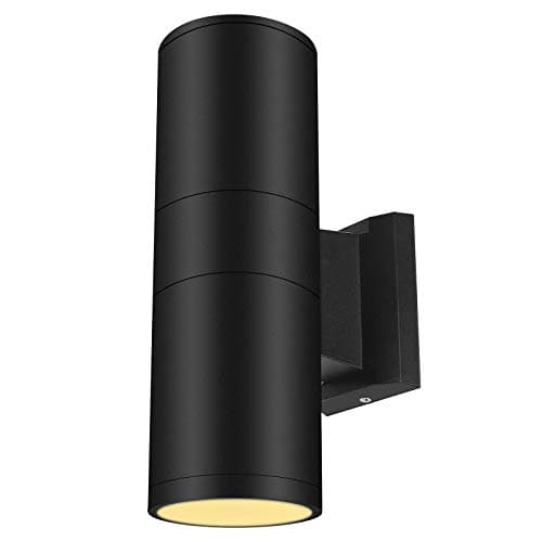 Outdoor Wall Lamp LED Up Down Wall Light Sconces Cylinder Exterior Lantern 20W Ultra Bright 2000lm Waterproof IP65 (Warm White 3000K), 5 Years Warranty