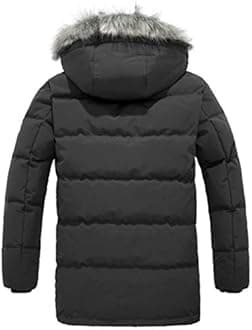 wantdo Men's Winter Jacket Thicken Winter Coat Warm Puffer Jacket with Faux Fur Hood