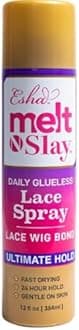 Esha MELT N SLAY Glueless Lace Spray - Ultimate Hold, Sweat & Water Resistant, Long-Lasting Secure Grip for Lace Wigs, Invisible Matte Finish & Edge Protection (354ML)