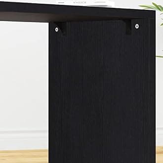 HSH Black Computer Desk with 3 Drawers and 2 Shelves, Reversible Home Office Corner Desk for Writing Study Work Executive, 152 Bedroom Wood Table Workstation Desk with Storage Cabinet