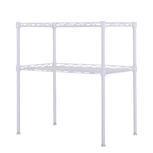 SINGAYE 2 Tier Storage Racks Microwave Oven Rack Shelving Unit with Wire Mesh Shelves White 13.4" D x 21.3" W x 22.9"