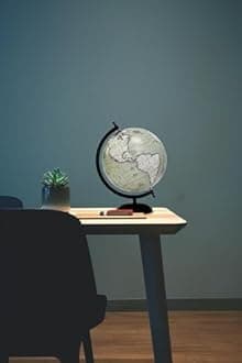 Abbott Collection 57-LATITUDE-17 Spinning Small Decorative Globe, Green/Black, 11" H