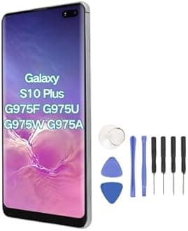 ​for Galaxy S10 Plus G975F G975U G975W G975A 6.4inch AMOLED LCD Screen Touch Assembly with Frame Original Size, Phone Digitizer Screen Replacement Kit
