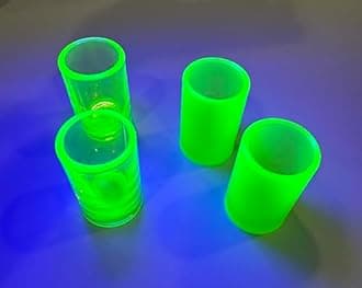 Uranium Glass Tableware (Glow Under UV) - Glass for Shots, Czech Republic (Frosted)