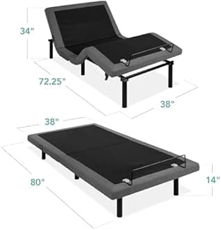 Best Choice Products Ergonomic Twin XL Size Adjustable Bed, Zero Gravity Base for Stress Management w/Wireless Remote Control, Massage, USB Ports