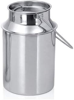 BHATI Stainless Steel Milk Can, Oil Can, Milk Barni, Ghee Storage Can, Silver (5 Liter)
