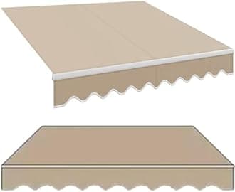 ILOOXI Retractable Patio Awning Fabric Replacement Top Cover, 12' X 10' Door Window Sunshade Shelter Canvas, Retractable Awning Shade Fabric (Fabric Only) Many Sizes(13x10ft/400x300cm)