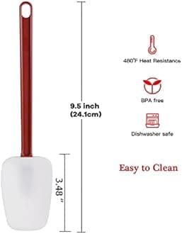 Commercial Spoonula Rubber Spatula Set, High Heat Spatula Spoon 9.5 Inches, Commercial Spatula for Cooking, Rubber Spatula Set Resistant to 500℉ (2 Spoonulas 9.5")