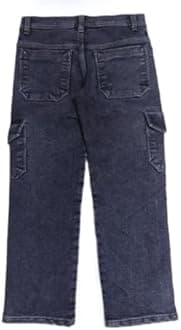 Sky Heights Boys Solid Cargo Denim Jeans