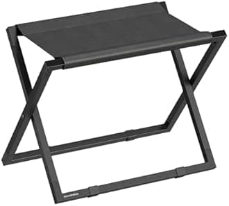 SONGMICS Luggage Rack, Foldable Suitcase Stand, Metal Luggage Holder, Synthetic Leather, Easy to Assemble, for Guest Room, Hotel, Bedroom, Ink Black and Charcoal Gray URLR009B01