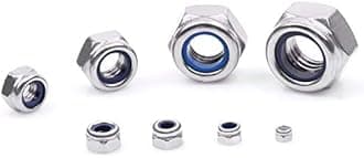 HAUSPROFI 170 Pcs Lock Nuts A2 Stainless Steel Locknut, 8 Sizes M2-M12 Nylon Insert Hex Nut Set with Durable Assortment Box, M2 M3 M4 M5 M6 M8 M10 M12 Assorted Locking Nuts