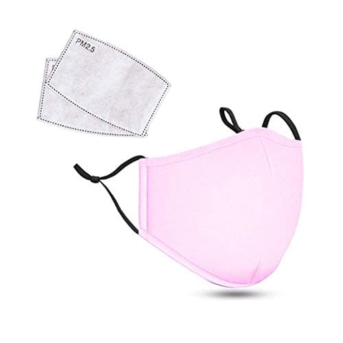 Peoplelovea Washable Face Cover with 2 Pcs Replaceable Carbon Filter, Cotton Mouth Protective Anti-Dust Facial Cover Reusable Windproof for Outdoor Ski Cycling Camping Running