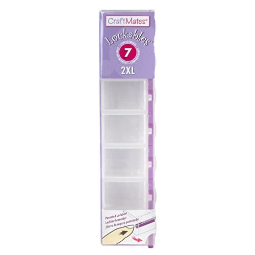 Bead Organizer and Plastic Storage Containers for Crafts, Buttons, Pins and More, 7 Locking Compartments (2XL)