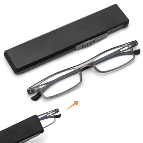 REAVEE Folding Reading Glasses for Men Women Blue Light Blocking Computer Thin Foldable Portable Readers Flat Case