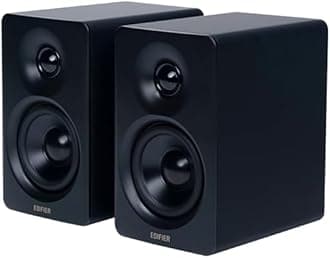 Edifier M60 Compact Desktop Speakers 2.0, for PC/Laptop/Computer, Bluetooth v5.3, USB C & 3.5 mm AUX, Hi-Res Audio Wireless Certified, 66W RMS, for Music and Gaming, Pair with Stands, Black