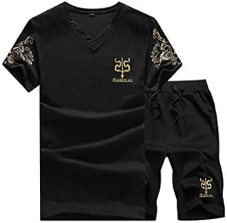 PASOK Men's Casual Tracksuit Full Zip Running Jogging Athletic Sports Jacket and Pants Set