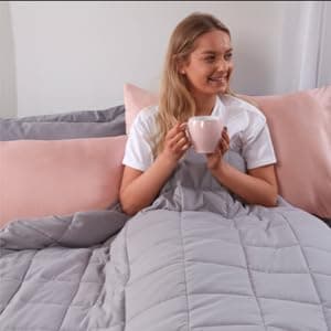 Brentfords Weighted Blanket Adult 4kg Silver Grey, Gifts for Women Men Therapy Autism Insomnia Anxiety Relief for Adults, Single - 125 x 150cm - (Disclaimer Only suitable for age 3+ years)