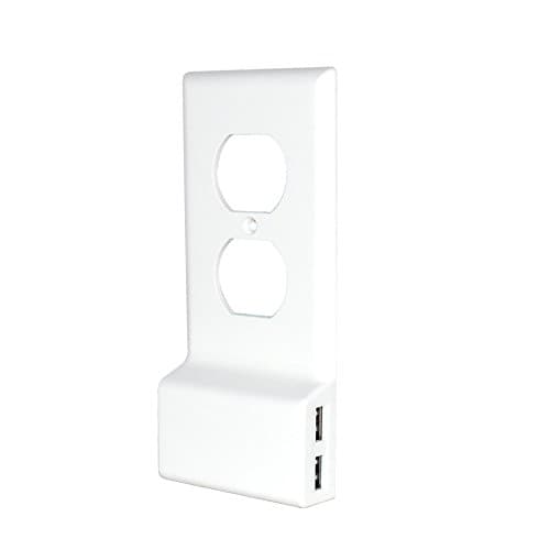 Dual USB Charger, Snap On Duplex Wall Plate with 2 USB Smart Charger Ports As Easy to Install as a Wall Plate