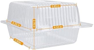 AHKUNMT Cake Slice Containers,25PC Square Plastic Hinged Food Container Individual Clamshell Food Containers Disposable Plastic To Go Containers Takeout Tray for Salads (25)