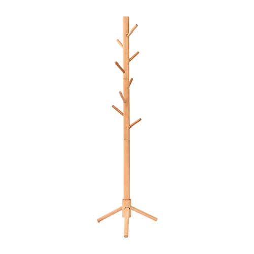 Easeurlife Solid Beech Wood Tree Coat Rack Free Standing with 9 Hooks for Hats, Scarves, Clothes Handbags
