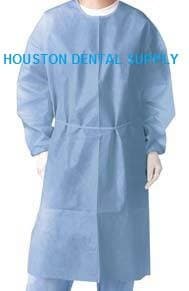 Disposable Isolation Gowns Kit Cuff Tie Back Blue Pack of 10 One size fits all (Universal) US SELLER