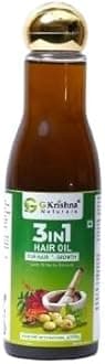 GK Naturals 3 in 1 Herbal Hair Oil with 32 Herbs Extract | Strong & Healthy Natural Herbs, Fall Control, For Women & Men Damage (200ML)