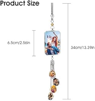 Personalized Photo Crystal Pendant for Car Home Hanging Ornaments Custom Picture Crystal Car Rearview Mirror Hanging Accessories Decor - Round