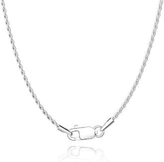 Jewlpire18K Gold Plated 925 Sterling Silver Chain Necklace for Women, 1.35mm Rope Chain Necklace for Women Men Super Shiny & Durable Women's Chains Necklaces 16 18 20 22 24 26 Inch